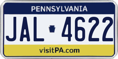 PA license plate JAL4622