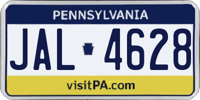 PA license plate JAL4628