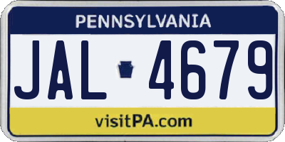 PA license plate JAL4679