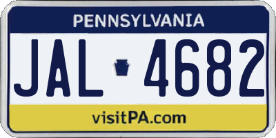 PA license plate JAL4682