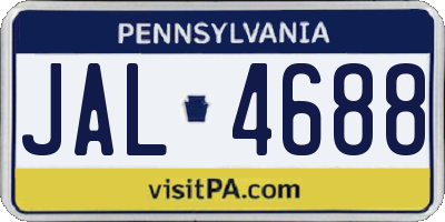 PA license plate JAL4688