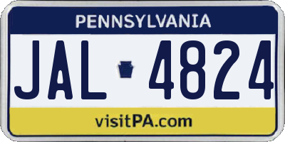 PA license plate JAL4824