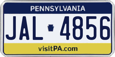 PA license plate JAL4856