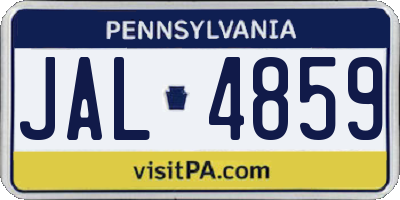 PA license plate JAL4859