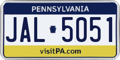 PA license plate JAL5051