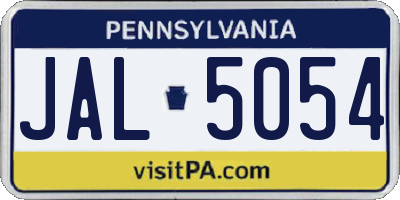 PA license plate JAL5054