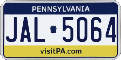 PA license plate JAL5064