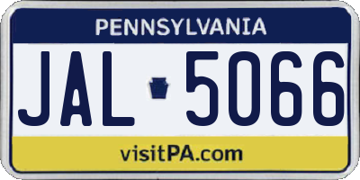 PA license plate JAL5066