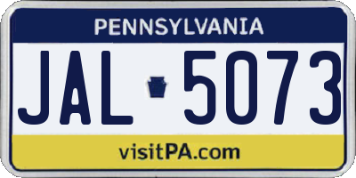 PA license plate JAL5073