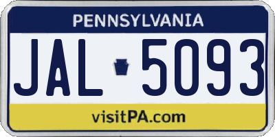 PA license plate JAL5093