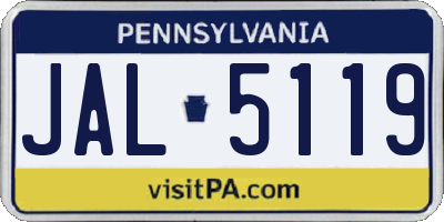 PA license plate JAL5119