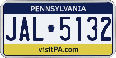 PA license plate JAL5132