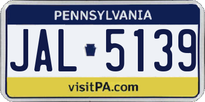 PA license plate JAL5139