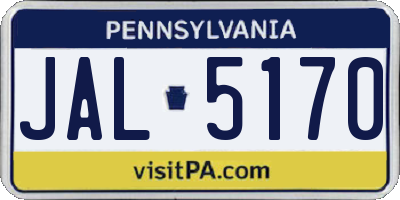 PA license plate JAL5170