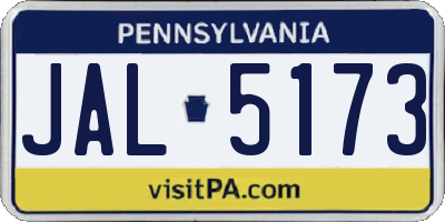 PA license plate JAL5173