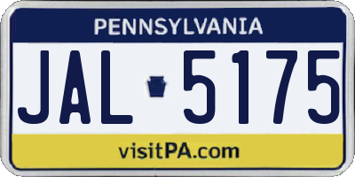 PA license plate JAL5175