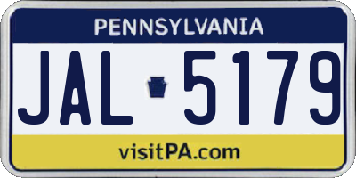 PA license plate JAL5179