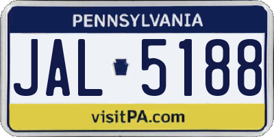 PA license plate JAL5188