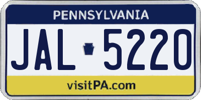 PA license plate JAL5220