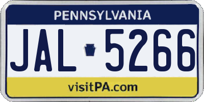 PA license plate JAL5266