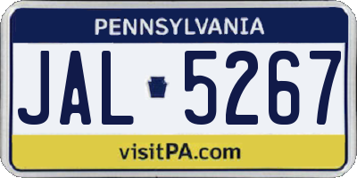 PA license plate JAL5267