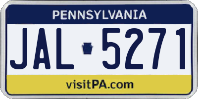 PA license plate JAL5271