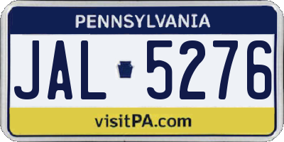 PA license plate JAL5276