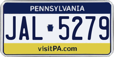 PA license plate JAL5279