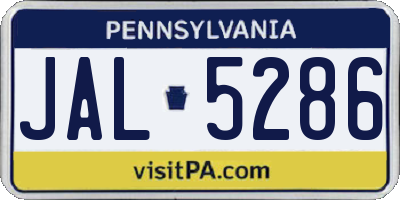 PA license plate JAL5286