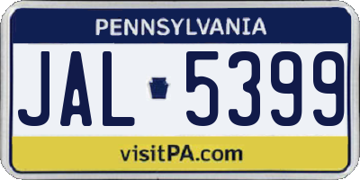 PA license plate JAL5399
