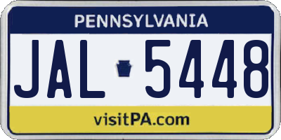 PA license plate JAL5448