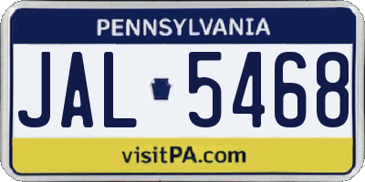 PA license plate JAL5468