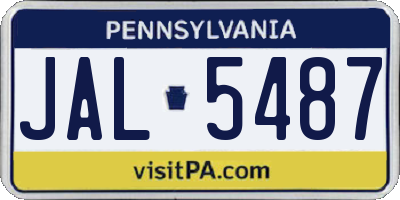 PA license plate JAL5487