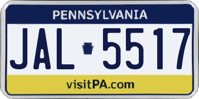 PA license plate JAL5517