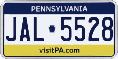 PA license plate JAL5528