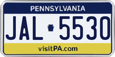 PA license plate JAL5530