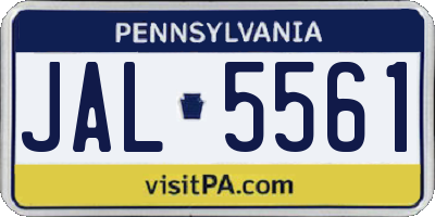 PA license plate JAL5561