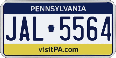 PA license plate JAL5564