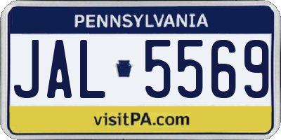 PA license plate JAL5569