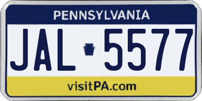 PA license plate JAL5577