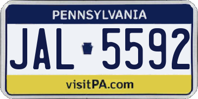 PA license plate JAL5592