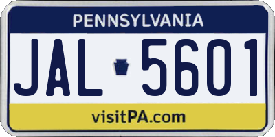 PA license plate JAL5601