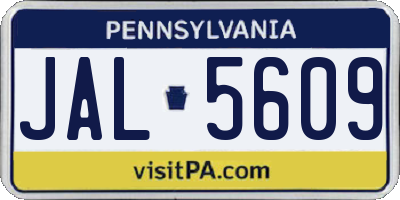PA license plate JAL5609
