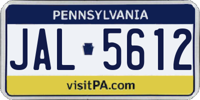 PA license plate JAL5612