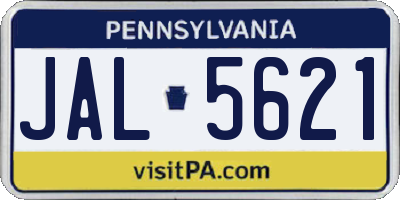 PA license plate JAL5621