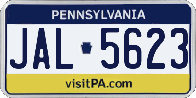 PA license plate JAL5623