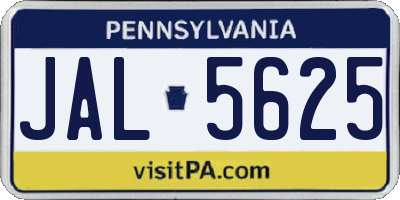 PA license plate JAL5625