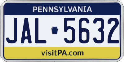 PA license plate JAL5632