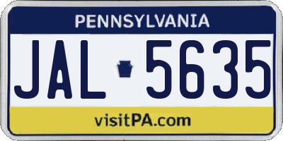 PA license plate JAL5635