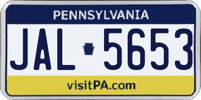 PA license plate JAL5653